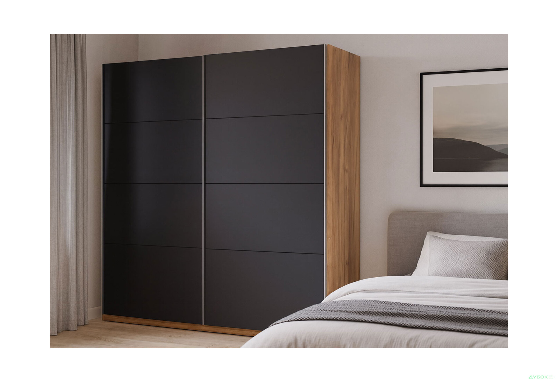 Зображення 2 - Шафа-купе MiroMark Луна 2-дверна 250х210 см фасади Лава, серія Н