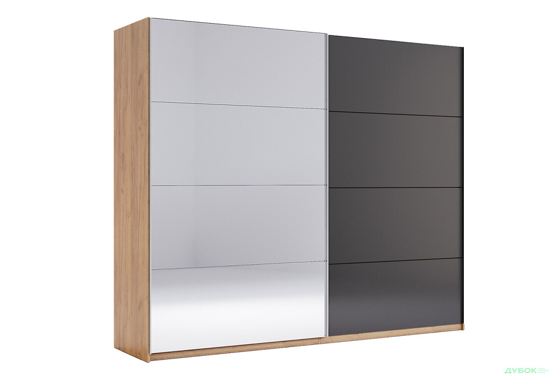 Шкаф-купе МироМарк Луна 2-дверный с зеркалом 250х210 см фасад Лава, серия Н - Изображение 1 Изображение 1 - Шкаф-купе МироМарк Луна 2-дверный с зеркалом 250х210 см фасад Лава, серия Н