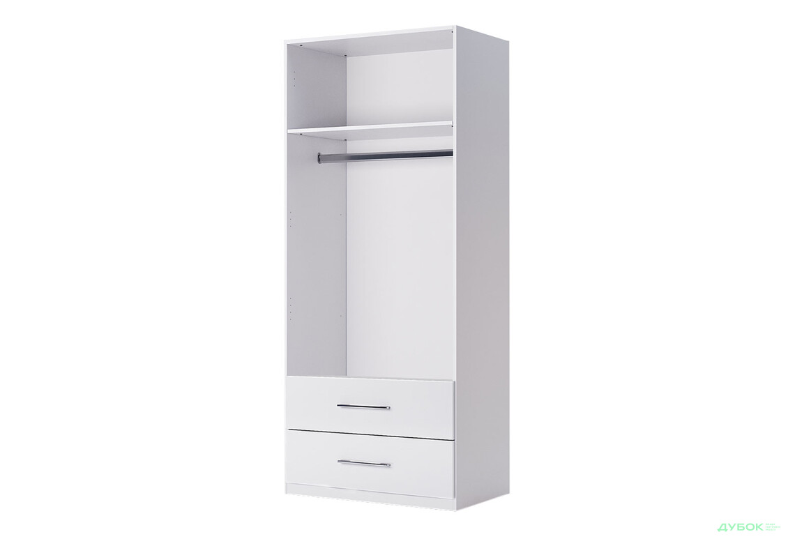 Шафа MiroMark Фемілі 2-дверна з 2 шухлядами 90 см Біла, серія Н - Зображення 2 Зображення 2 - Шафа MiroMark Фемілі 2-дверна з 2 шухлядами 90 см Біла, серія Н