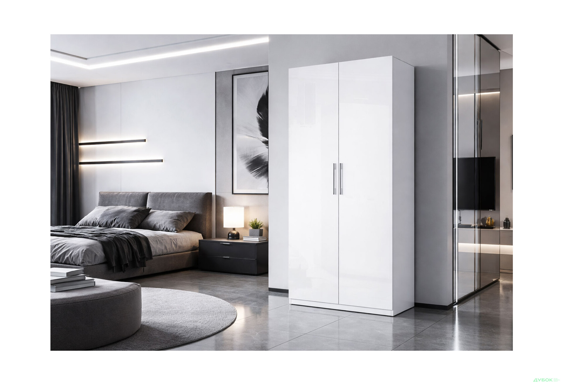 Изображение 2 - Шкаф МироМарк Фемили 2-дверный 90 см Белый, серия Н