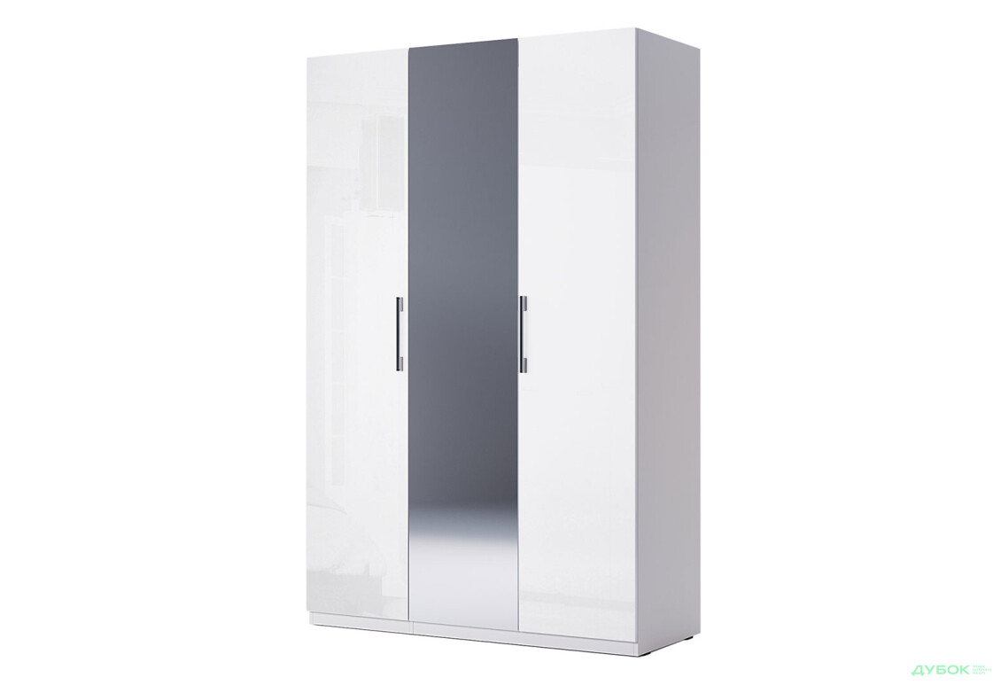 Шафа MiroMark Фемілі 3-дверна з дзеркалом 134 см Біла, серія Н - Зображення 1 Зображення 1 - Шафа MiroMark Фемілі 3-дверна з дзеркалом 134 см Біла, серія Н