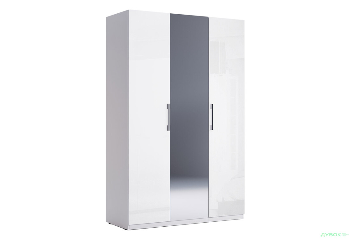 Шафа MiroMark Фемілі 3-дверна з дзеркалом 134 см Біла, серія Н - Зображення 5 Зображення 5 - Шафа MiroMark Фемілі 3-дверна з дзеркалом 134 см Біла, серія Н
