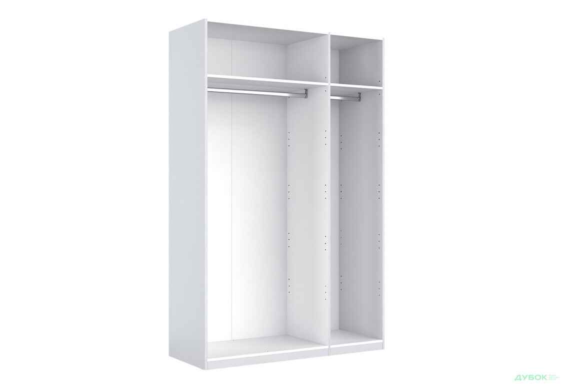 Шафа MiroMark Фемілі 3-дверна з дзеркалом 134 см Біла, серія Н - Зображення 3 Зображення 3 - Шафа MiroMark Фемілі 3-дверна з дзеркалом 134 см Біла, серія Н