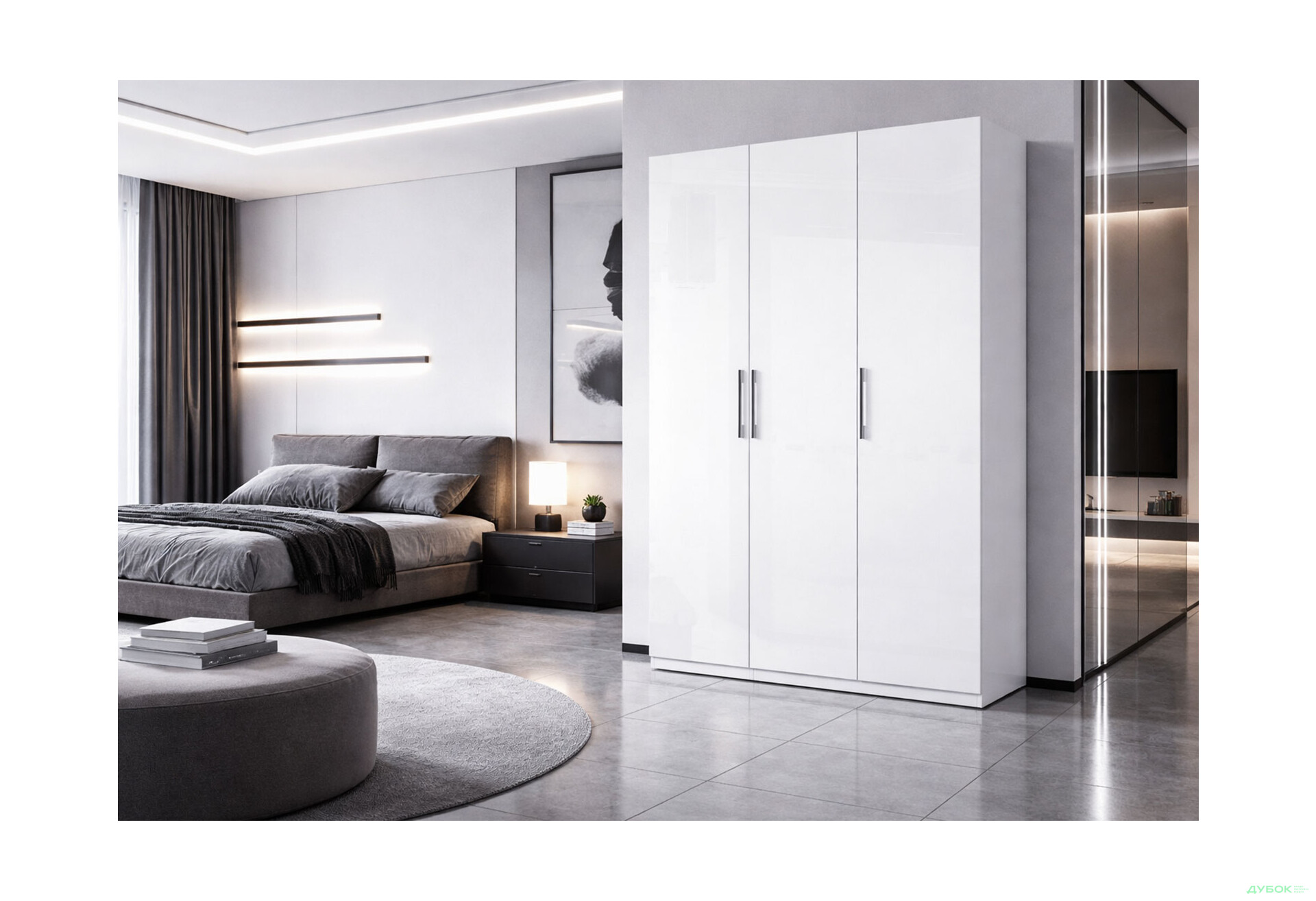 Изображение 2 - Шкаф МироМарк Фемили 3-дверный 134 см Белый, серия Н