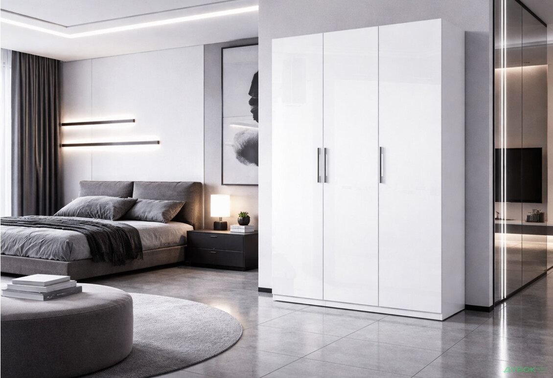 Изображение 2 - Шкаф МироМарк Фемили 3-дверный 134 см Белый, серия Н