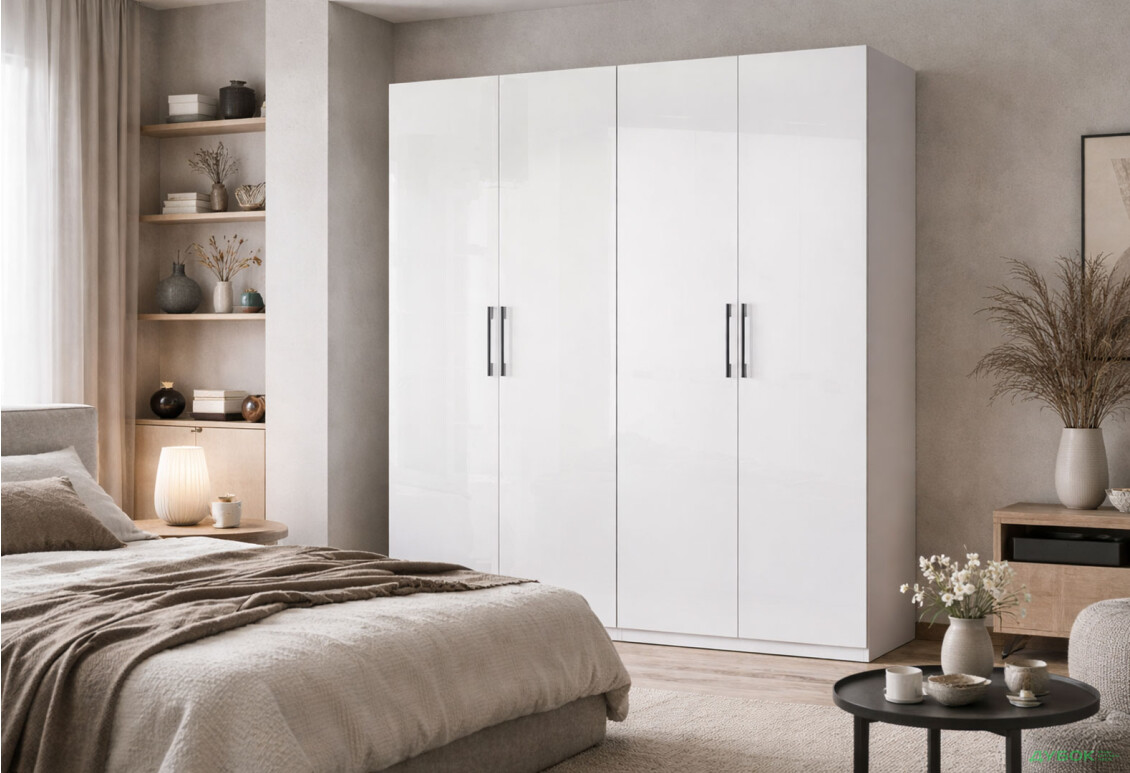 Зображення 2 - Шафа MiroMark Фемілі 4-дверна 179 см Біла, серія Н