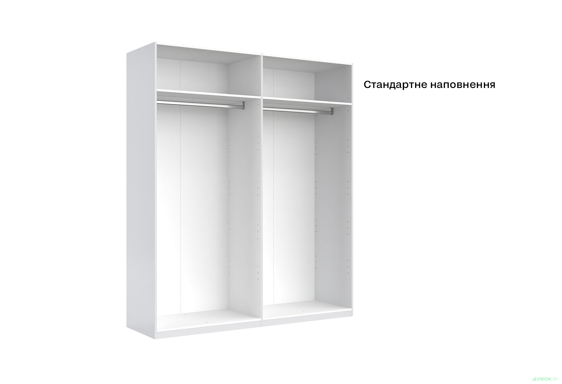 Шафа MiroMark Фемілі 4-дверна 179 см Біла, серія Н - Зображення 7 Зображення 7 - Шафа MiroMark Фемілі 4-дверна 179 см Біла, серія Н