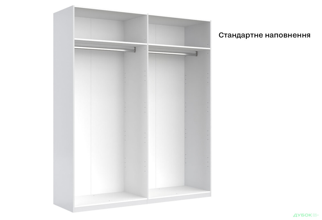 Шафа MiroMark Фемілі 4-дверна 179 см Біла, серія Н - Зображення 7 Зображення 7 - Шафа MiroMark Фемілі 4-дверна 179 см Біла, серія Н