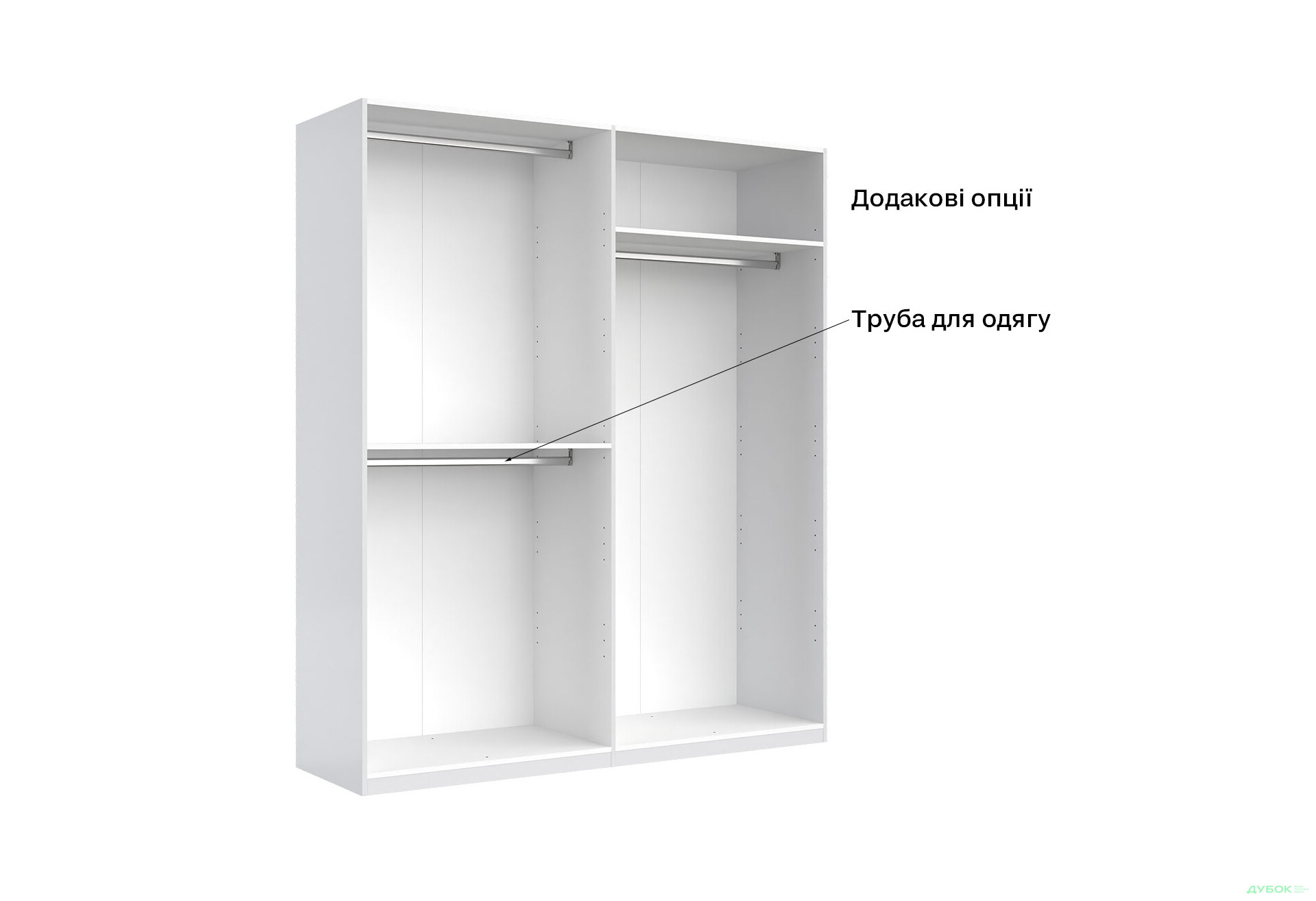 Шафа MiroMark Фемілі 4-дверна 179 см Біла, серія Н - Зображення 16 Зображення 16 - Шафа MiroMark Фемілі 4-дверна 179 см Біла, серія Н