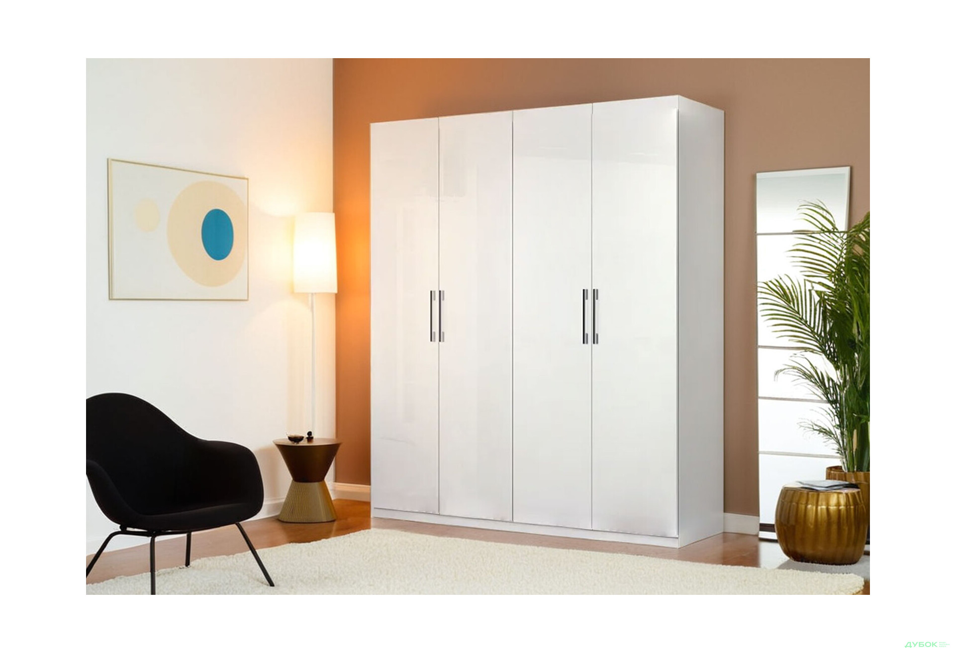 Шафа MiroMark Фемілі 4-дверна 179 см Біла, серія Н - Зображення 2 Зображення 2 - Шафа MiroMark Фемілі 4-дверна 179 см Біла, серія Н