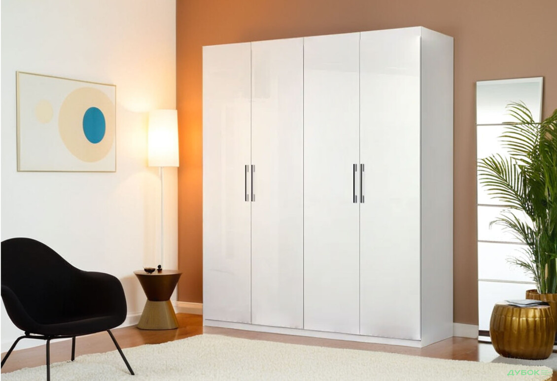 Шафа MiroMark Фемілі 4-дверна 179 см Біла, серія Н - Зображення 2 Зображення 2 - Шафа MiroMark Фемілі 4-дверна 179 см Біла, серія Н