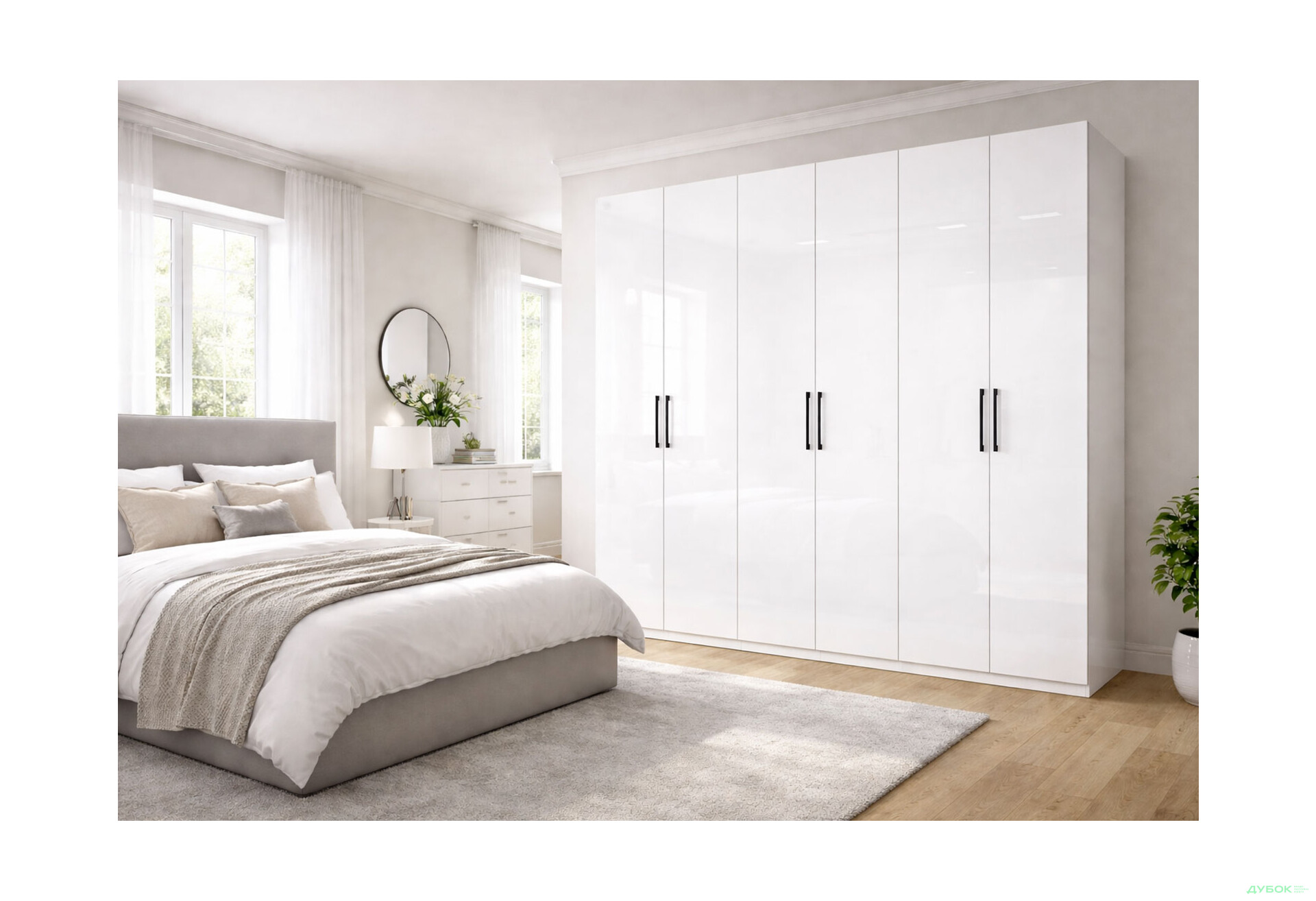 Изображение 2 - Шкаф МироМарк Фемили 6-дверный 268 см Белый, серия Н