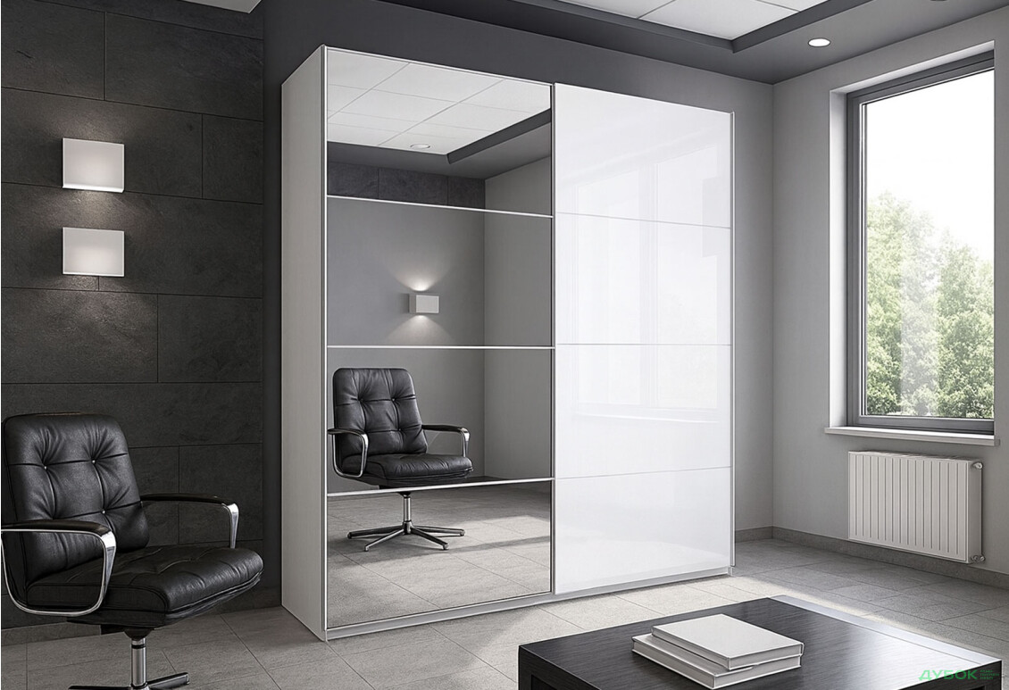 Изображение 2 - Шкаф-купе МироМарк Фемили 2-дверный с зеркалом 150х210 см Белая, серия Н