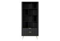 Шкаф-стеллаж открытый Perfect Home Ланте / Lante с 2 ящиками 88 см, черный, золотые ножки - Изображение 3 Изображение 3 - Шкаф-стеллаж открытый Perfect Home Ланте / Lante с 2 ящиками 88 см, черный, золотые ножки