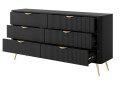 Комод Perfect Home Ланте / Lante з 6 шухлядами 163 см, чорний, золоті ніжки - Зображення 2 Зображення 2 - Комод Perfect Home Ланте / Lante з 6 шухлядами 163 см, чорний, золоті ніжки