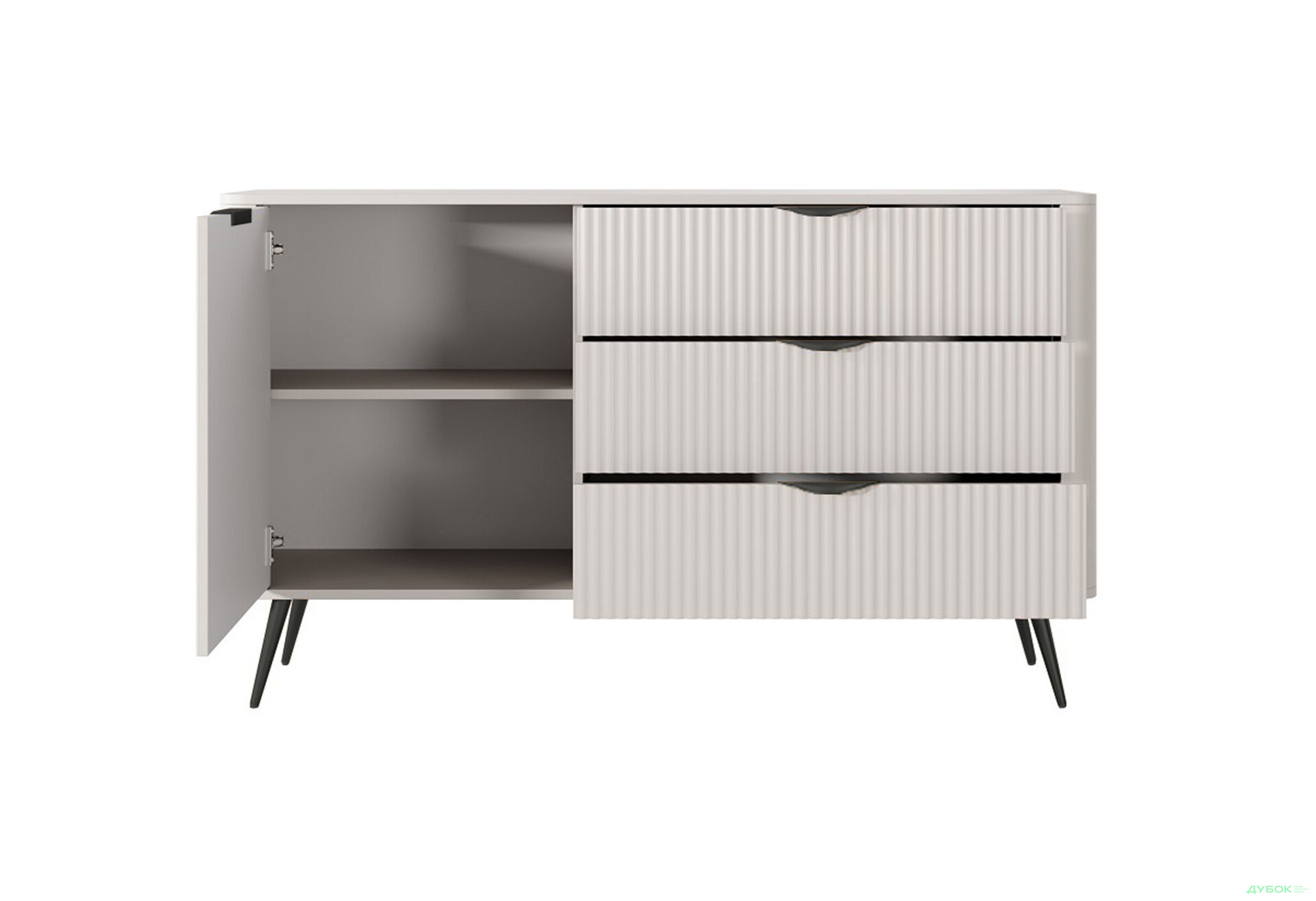 Изображение 5 - Комод Perfect Home Ланте / Lante 1-дверный с 3 ящиками 138 см, бежевый, черные ножки
