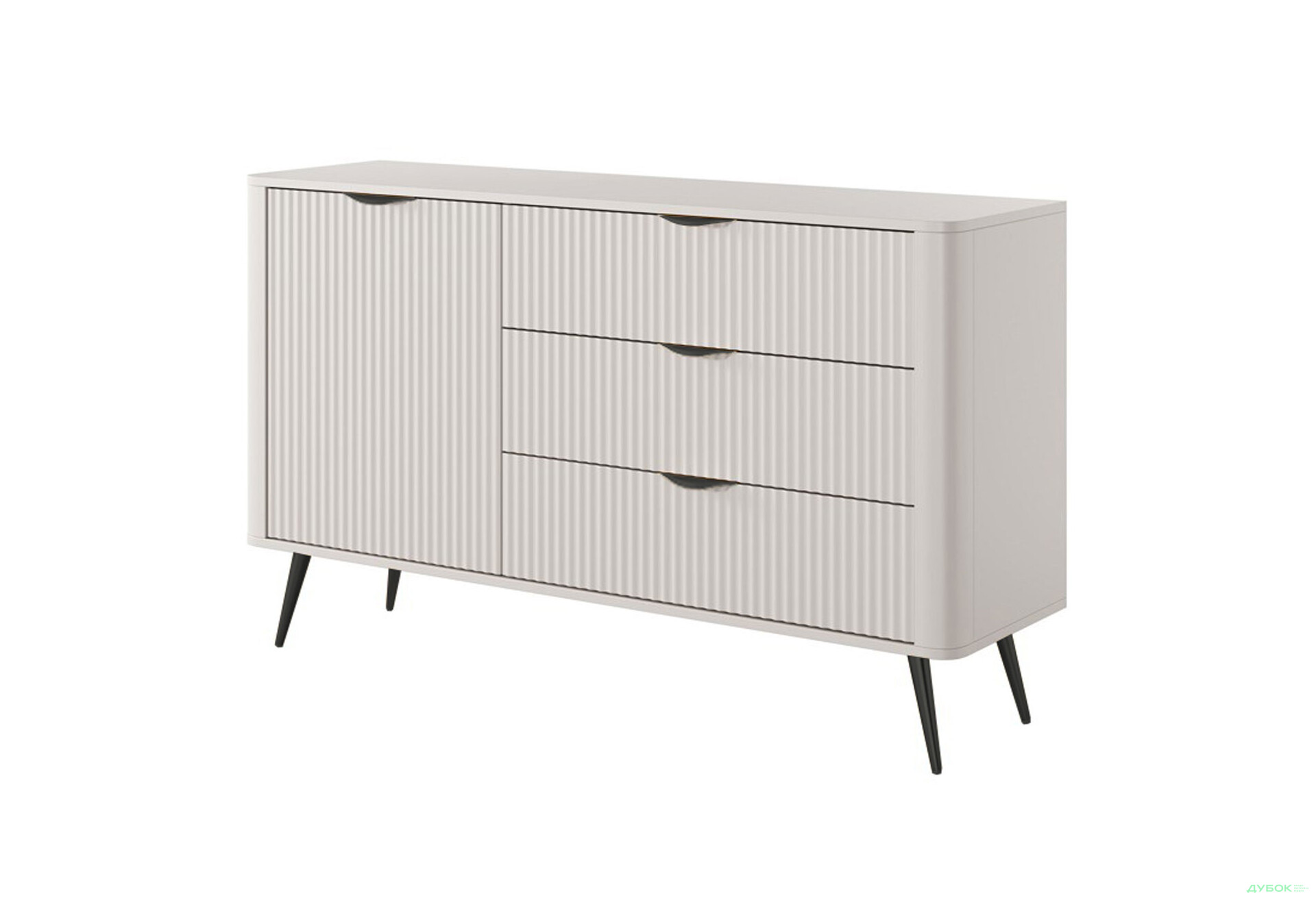 Изображение 1 - Комод Perfect Home Ланте / Lante 1-дверный с 3 ящиками 138 см, бежевый, черные ножки