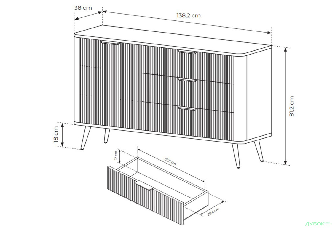 Комод Perfect Home Ланте / Lante 1-дверний з 3 шухлядами 138 см, чорний, золоті ніжки - Зображення 6 Зображення 6 - Комод Perfect Home Ланте / Lante 1-дверний з 3 шухлядами 138 см, чорний, золоті ніжки