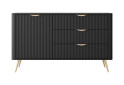 Комод Perfect Home Ланте / Lante 1-дверний з 3 шухлядами 138 см, чорний, золоті ніжки - Зображення 3 Зображення 3 - Комод Perfect Home Ланте / Lante 1-дверний з 3 шухлядами 138 см, чорний, золоті ніжки