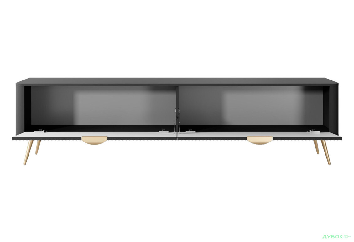 Изображение 5 - Тумба под ТВ Perfect Home Ланте / Lante с 2 дверками 200 см, черный, золотые ножки