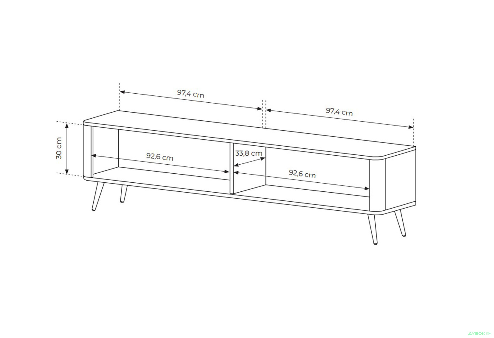 Изображение 7 - Тумба под ТВ Perfect Home Ланте / Lante с 2 дверками 200 см, черный, золотые ножки