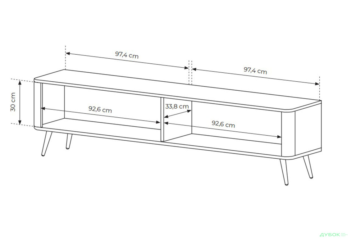 Изображение 7 - Тумба под ТВ Perfect Home Ланте / Lante с 2 дверками 200 см, черный, золотые ножки