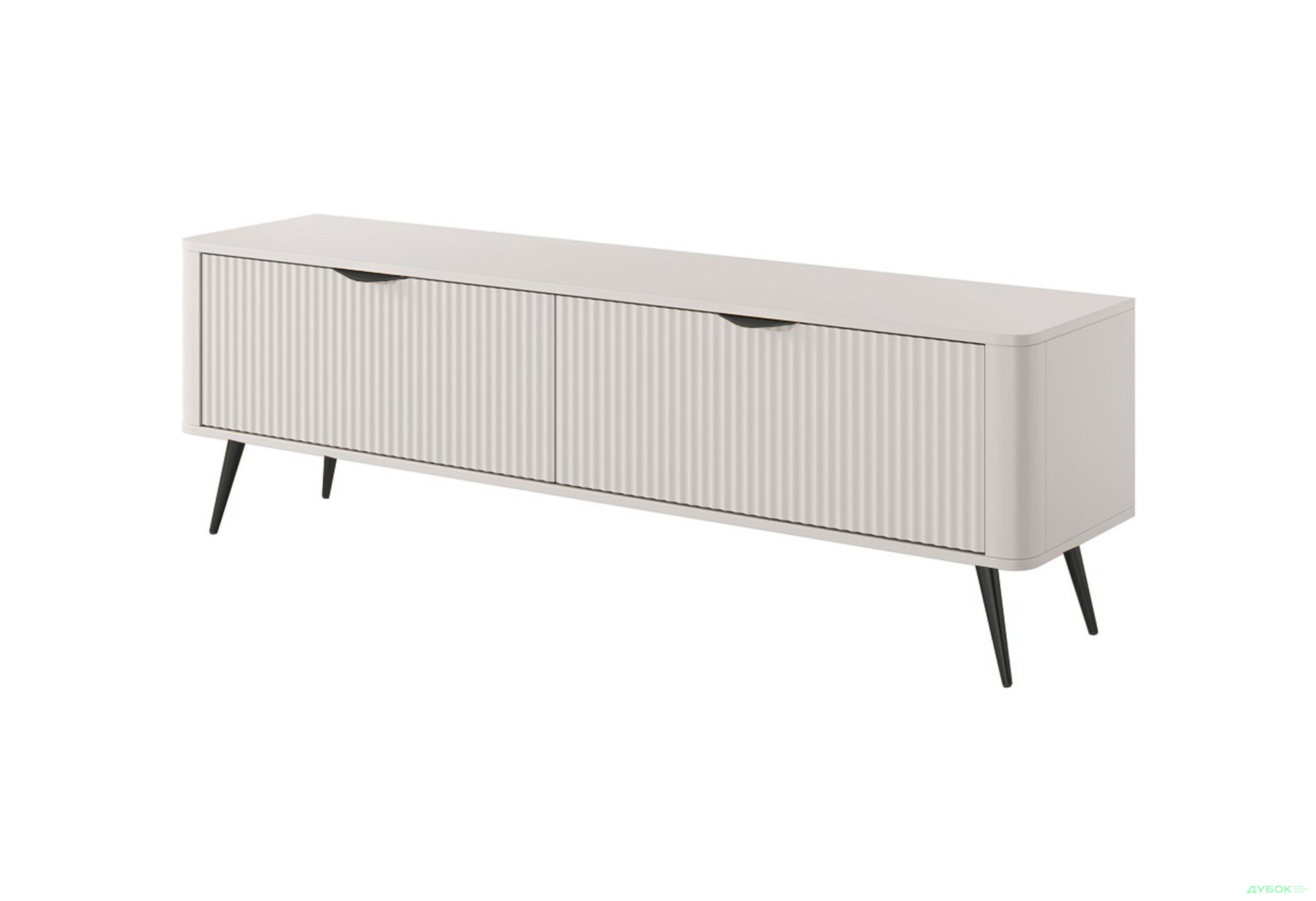 Тумба под ТВ Perfect Home Ланте / Lante с 2 дверками 163 см, бежевый, черные ножки - Изображение 1 Изображение 1 - Тумба под ТВ Perfect Home Ланте / Lante с 2 дверками 163 см, бежевый, черные ножки