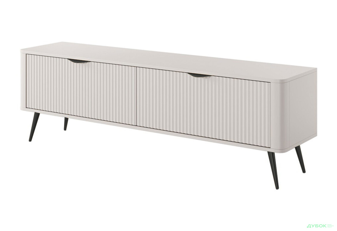Тумба под ТВ Perfect Home Ланте / Lante с 2 дверками 163 см, бежевый, черные ножки - Изображение 1 Изображение 1 - Тумба под ТВ Perfect Home Ланте / Lante с 2 дверками 163 см, бежевый, черные ножки