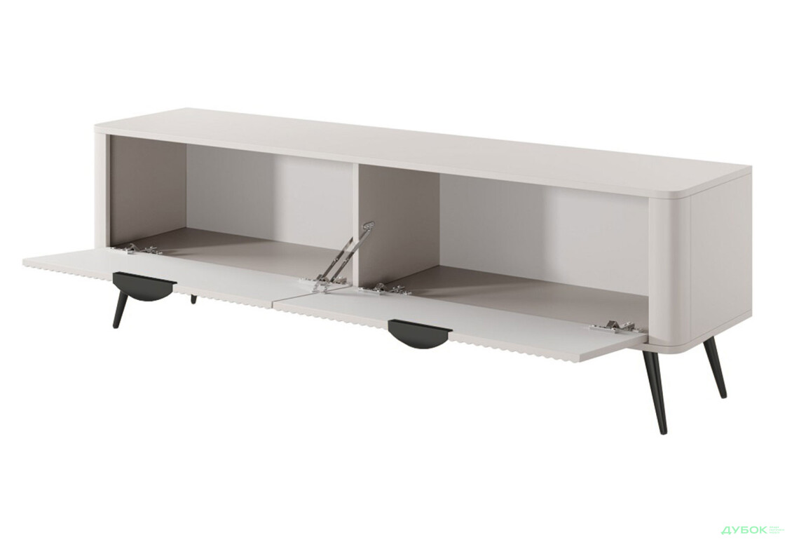 Тумба под ТВ Perfect Home Ланте / Lante с 2 дверками 163 см, бежевый, черные ножки - Изображение 2 Изображение 2 - Тумба под ТВ Perfect Home Ланте / Lante с 2 дверками 163 см, бежевый, черные ножки