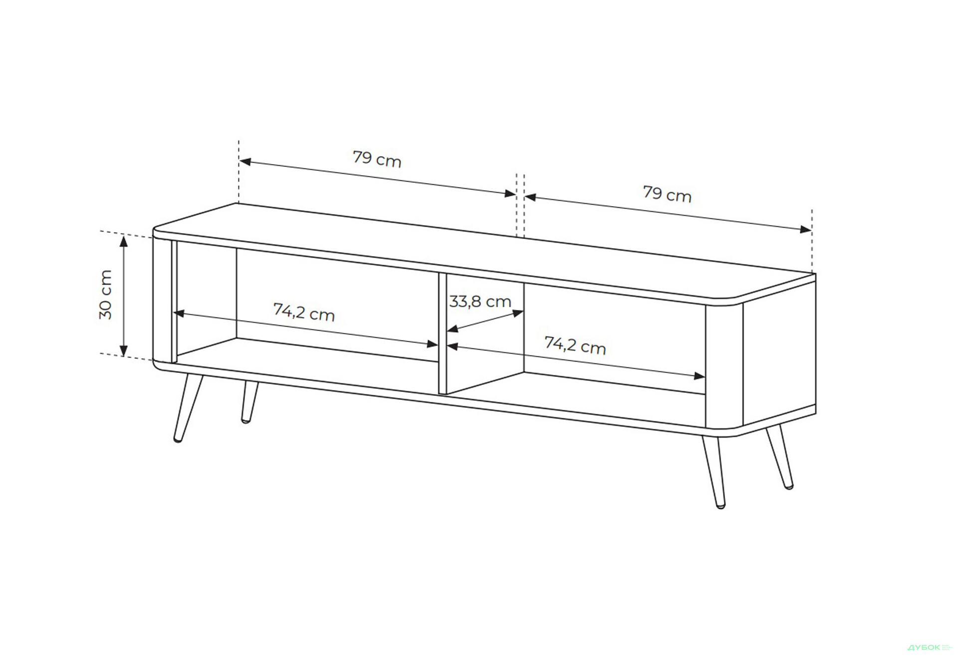 Тумба под ТВ Perfect Home Ланте / Lante с 2 дверками 163 см, бежевый, черные ножки - Изображение 7 Изображение 7 - Тумба под ТВ Perfect Home Ланте / Lante с 2 дверками 163 см, бежевый, черные ножки