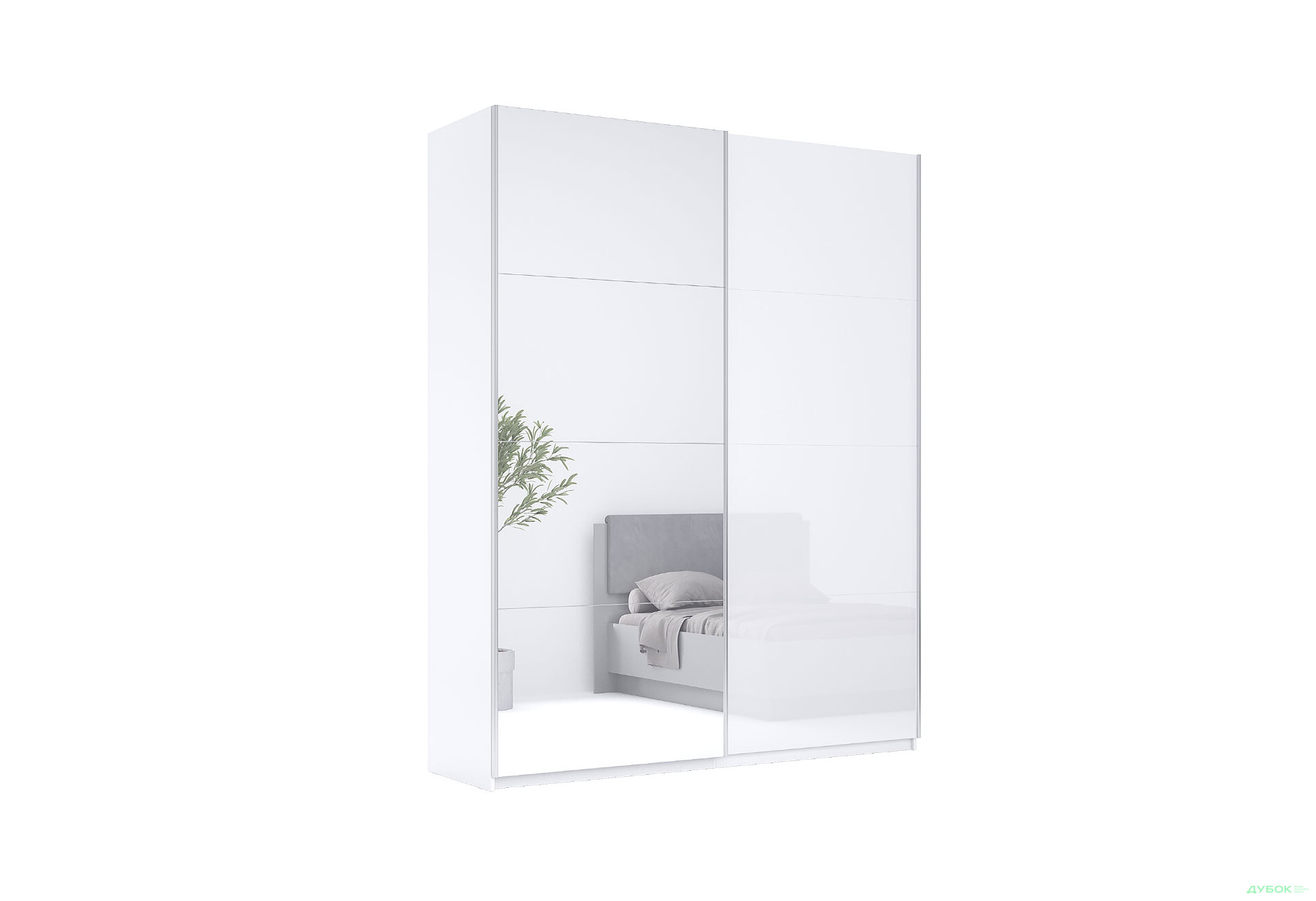 Шкаф-купе МироМарк Фемили 2-дверный с зеркалом 200х240 см Белый, серия Н - Изображение 1 Изображение 1 - Шкаф-купе МироМарк Фемили 2-дверный с зеркалом 200х240 см Белый, серия Н