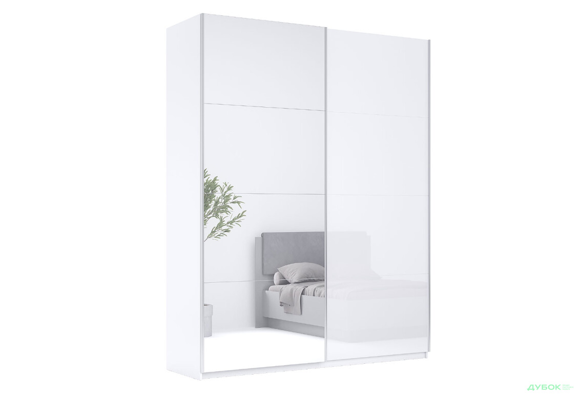 Шкаф-купе МироМарк Фемили 2-дверный с зеркалом 200х240 см Белый, серия Н - Изображение 1 Изображение 1 - Шкаф-купе МироМарк Фемили 2-дверный с зеркалом 200х240 см Белый, серия Н