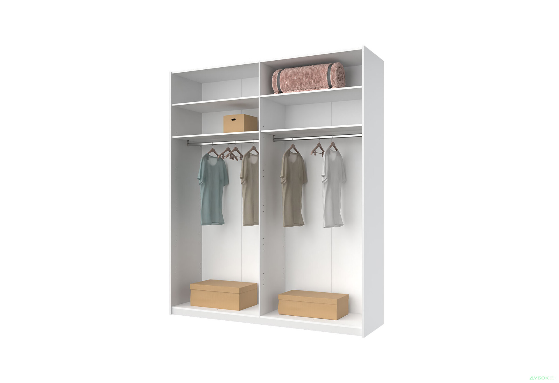 Шкаф-купе МироМарк Фемили 2-дверный с зеркалом 200х240 см Белый, серия Н - Изображение 4 Изображение 4 - Шкаф-купе МироМарк Фемили 2-дверный с зеркалом 200х240 см Белый, серия Н