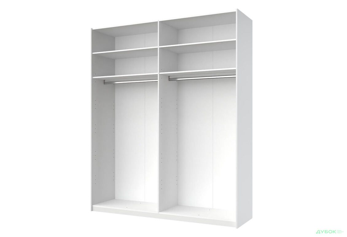 Шкаф-купе МироМарк Фемили 2-дверный с зеркалом 200х240 см Белый, серия Н - Изображение 2 Изображение 2 - Шкаф-купе МироМарк Фемили 2-дверный с зеркалом 200х240 см Белый, серия Н