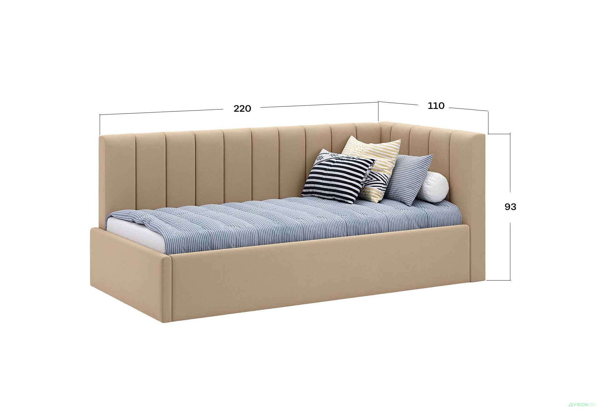 Зображення 3 - Ліжко м'яке MiroMark Шайн 90х200 см