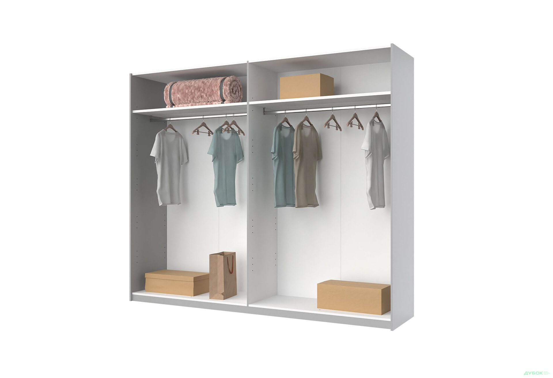 Шкаф-купе МироМарк Фемили 2-дверный 250х210 см Белый, серия Н - Изображение 3 Изображение 3 - Шкаф-купе МироМарк Фемили 2-дверный 250х210 см Белый, серия Н