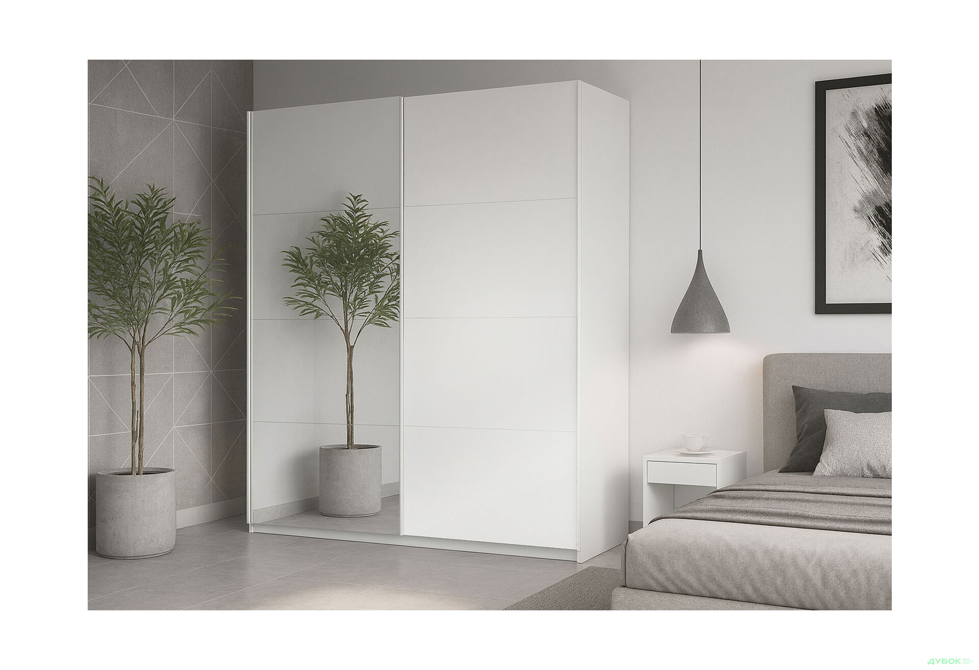 Изображение 2 - Шкаф-купе МироМарк Фемили 2-дверный с зеркалом 250х210 см Белый, серия Н