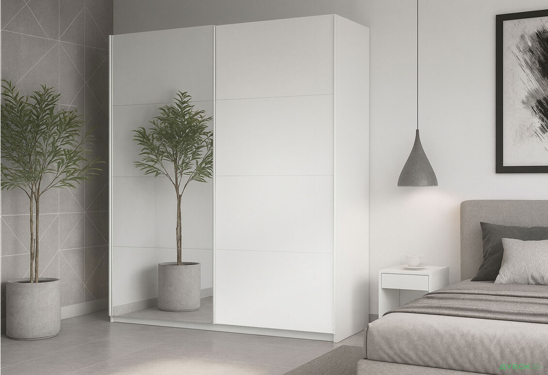 Изображение 2 - Шкаф-купе МироМарк Фемили 2-дверный с зеркалом 250х210 см Белый, серия Н