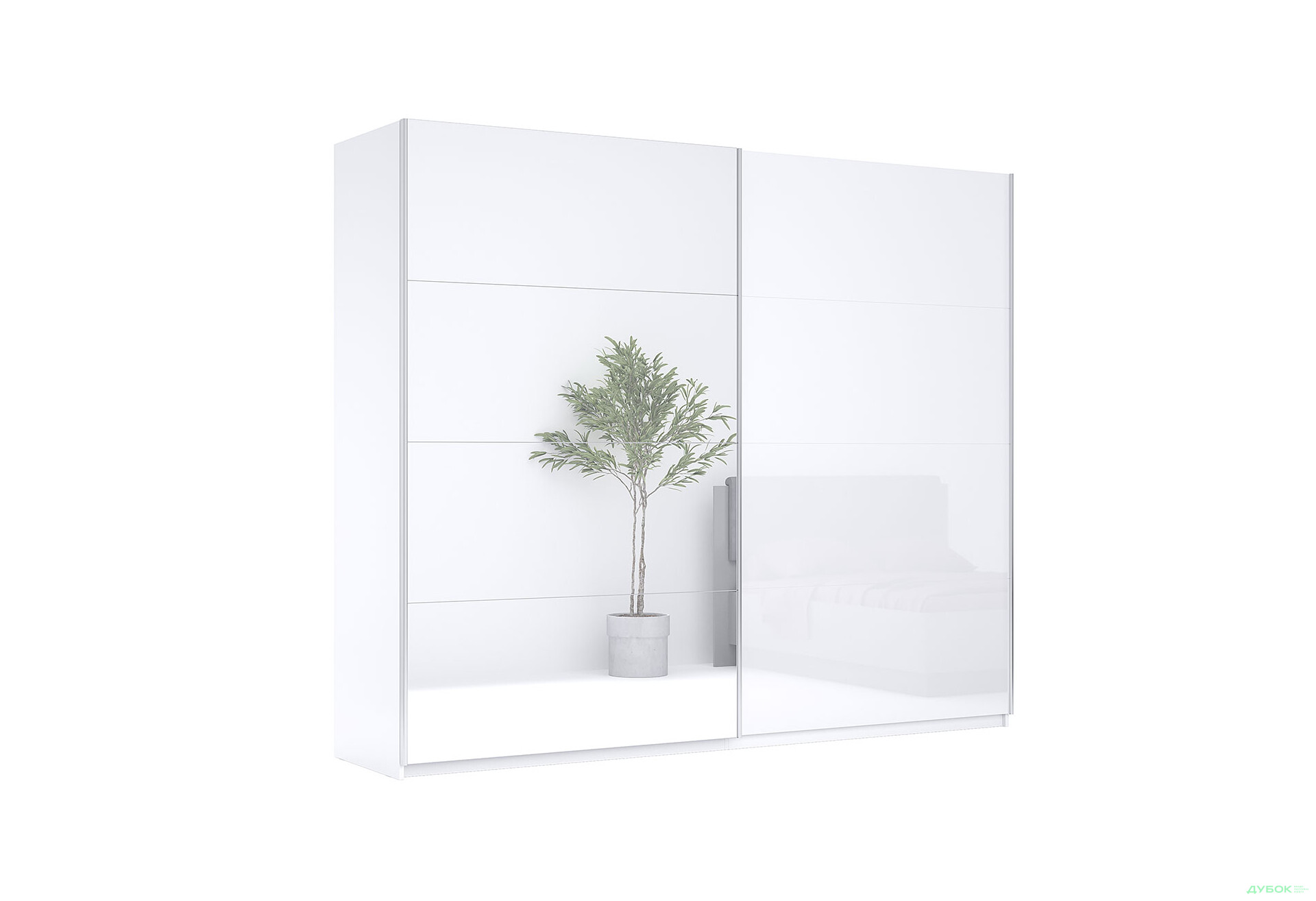 Шкаф-купе МироМарк Фемили 2-дверный с зеркалом 250х210 см Белый, серия Н - Изображение 1 Изображение 1 - Шкаф-купе МироМарк Фемили 2-дверный с зеркалом 250х210 см Белый, серия Н