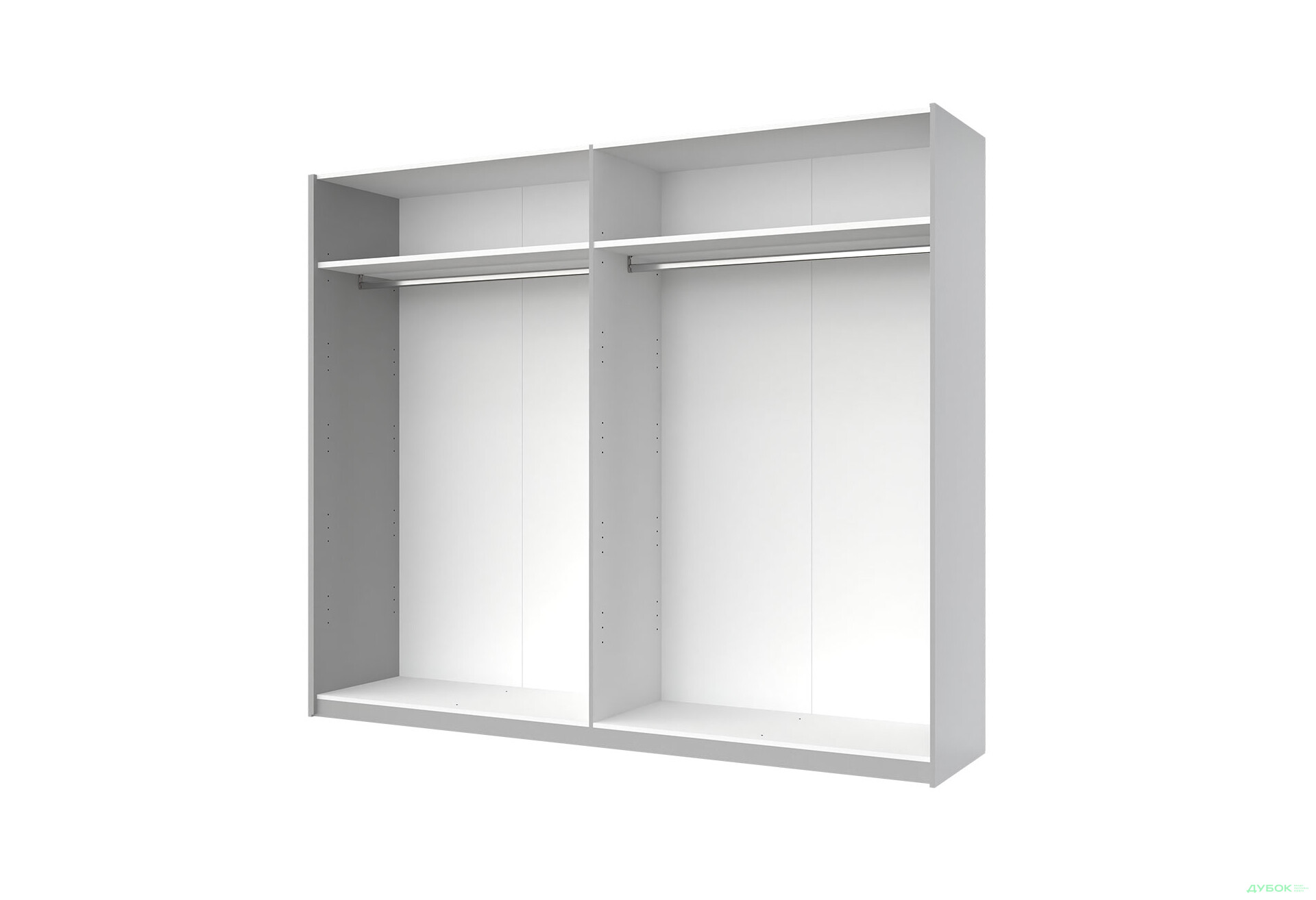 Шкаф-купе МироМарк Фемили 2-дверный с зеркалом 250х210 см Белый, серия Н - Изображение 2 Изображение 2 - Шкаф-купе МироМарк Фемили 2-дверный с зеркалом 250х210 см Белый, серия Н