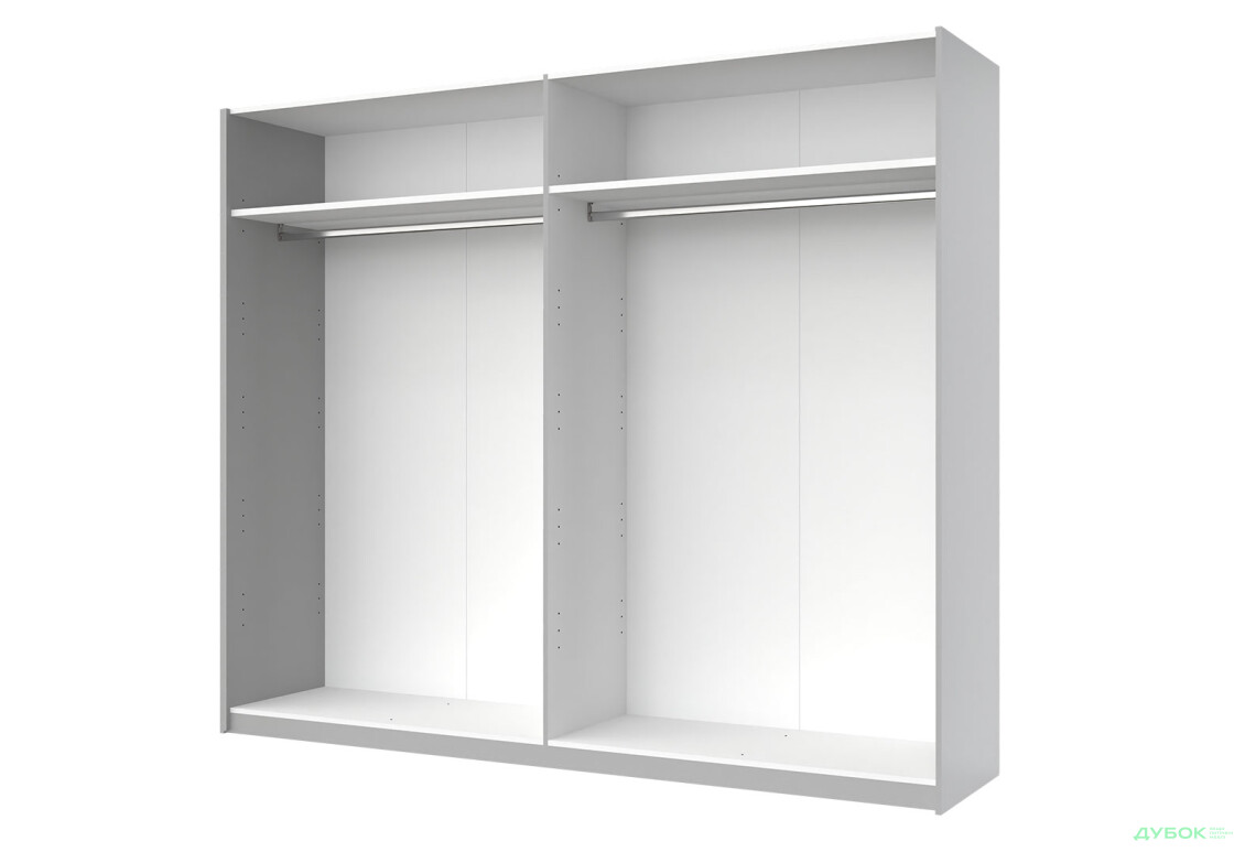 Шкаф-купе МироМарк Фемили 2-дверный с зеркалом 250х210 см Белый, серия Н - Изображение 2 Изображение 2 - Шкаф-купе МироМарк Фемили 2-дверный с зеркалом 250х210 см Белый, серия Н