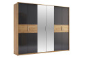 Зображення 5 - Шафа MiroMark Рамона 6-дверна з дзеркалом 274 см Дуб крафт/Лава, серія Н