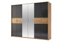 Зображення 1 - Шафа MiroMark Рамона 6-дверна з дзеркалом 274 см Дуб крафт/Лава, серія Н