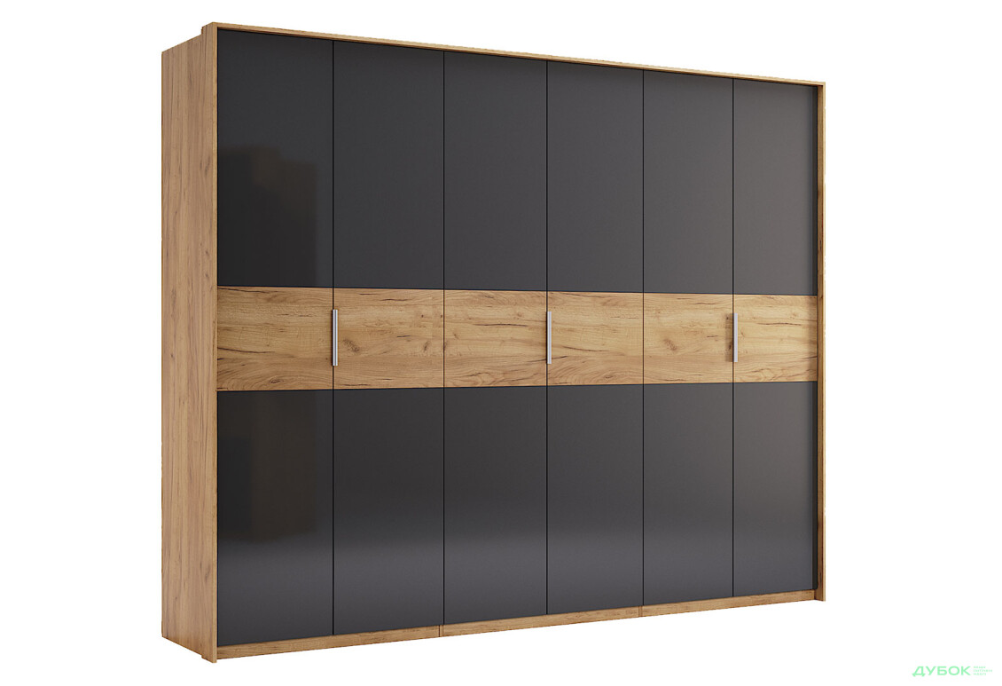 Шкаф МироМарк Рамона 6-дверный 274 см Дуб крафт/Лава, серия Н - Изображение 4 Изображение 4 - Шкаф МироМарк Рамона 6-дверный 274 см Дуб крафт/Лава, серия Н