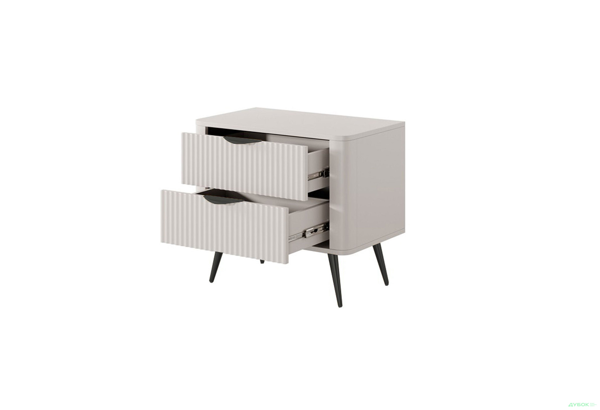 Изображение 2 - Прикроватная тумба Perfect Home Ланте / Lante с 2 ящиками 63 см, бежевый, черные ножки