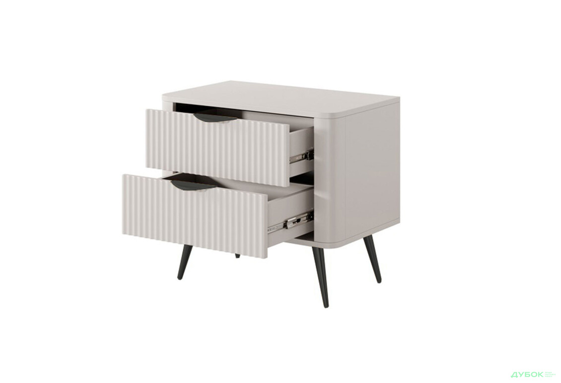 Изображение 2 - Прикроватная тумба Perfect Home Ланте / Lante с 2 ящиками 63 см, бежевый, черные ножки