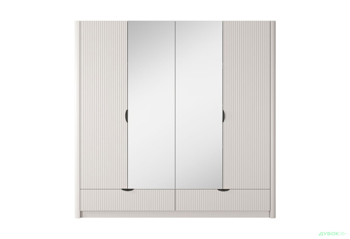 Шафа Perfect Home Ланте / Lante 4-дверна з 2 шухлядами 213 см, бежевий, чорні ручки - Зображення 3 Зображення 3 - Шафа Perfect Home Ланте / Lante 4-дверна з 2 шухлядами 213 см, бежевий, чорні ручки