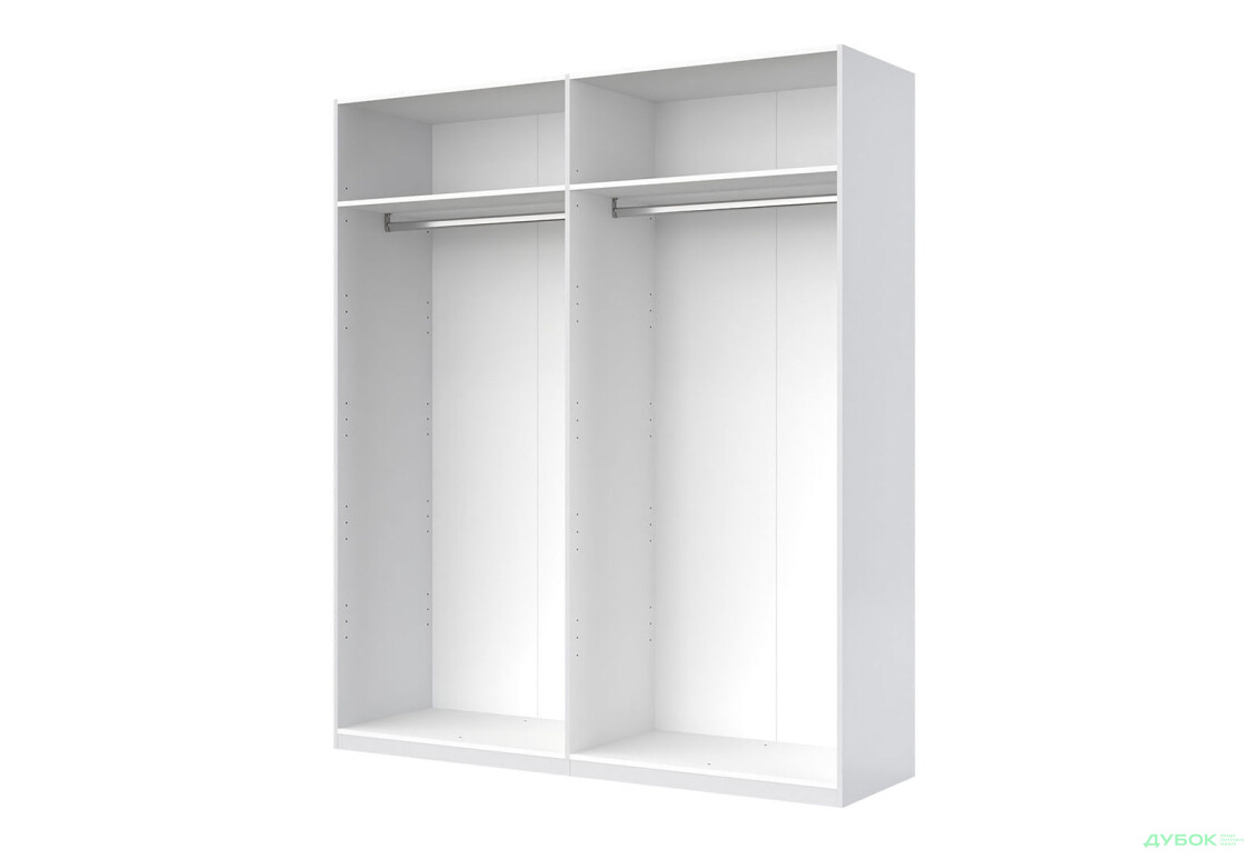 Шафа MiroMark Луїза 4-дверна з дзеркалом 192 см Біла, серія Н - Зображення 3 Зображення 3 - Шафа MiroMark Луїза 4-дверна з дзеркалом 192 см Біла, серія Н