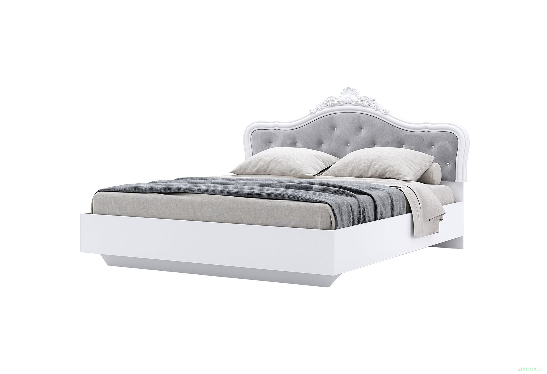 Зображення 1 - Ліжко MiroMark Луїза з короною (без вкладу) 160х200 см, біле