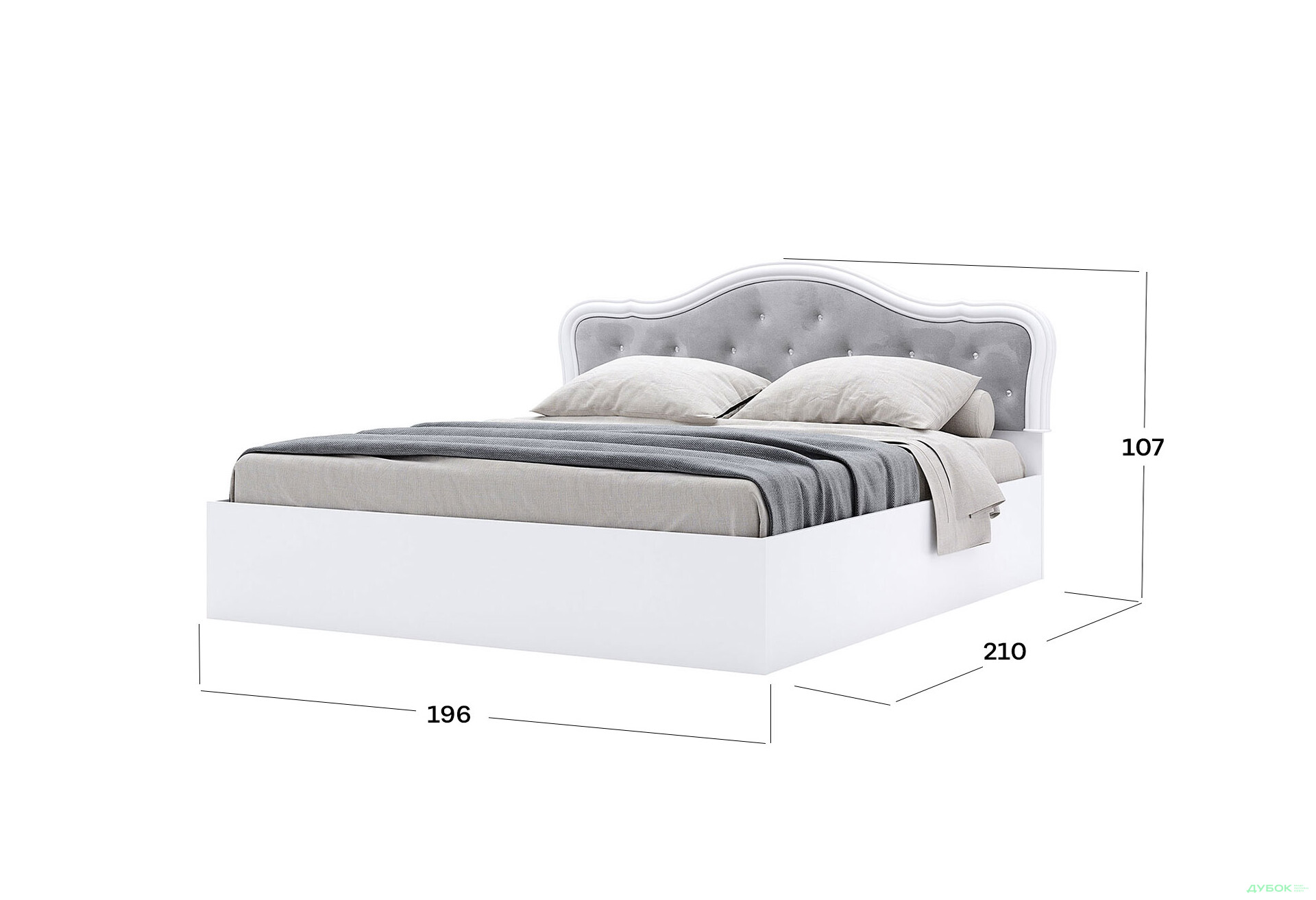 Зображення 3 - Ліжко MiroMark Луїза 180х200 см підйомне, біле